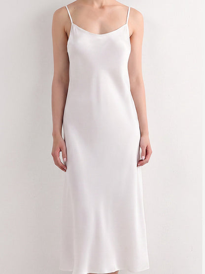 Elegant V-Neck Satin Slip Dress