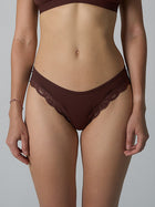 Lace Trim Low-Rise Thong Panties