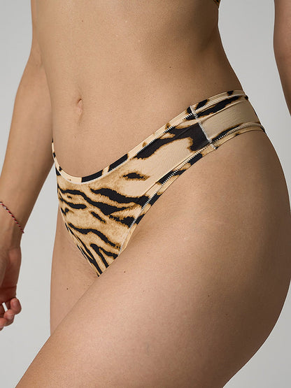 Tiger Stripe High-Waist Thong Panty