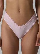 Lace Trim High-Cut V-Front Thong Panty