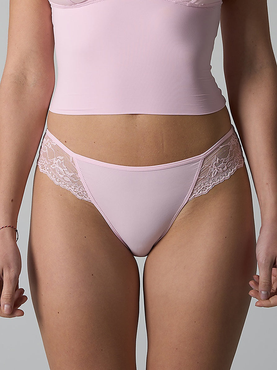 Lace Trim Mid-Rise Panties