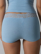 Lace Trim Mid-Rise Boy Short Panties