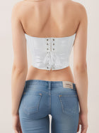Glossy PU Strapless Waist Trainer Corset
