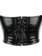 Glossy PU Strapless Waist Trainer Corset