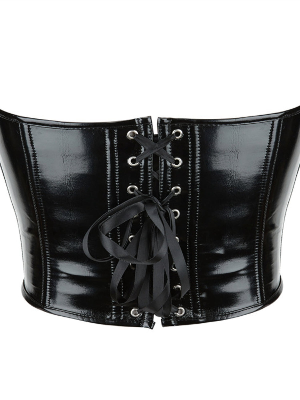 Glossy PU Strapless Waist Trainer Corset