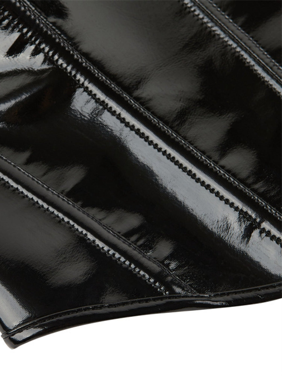 Glossy PU Strapless Waist Trainer Corset