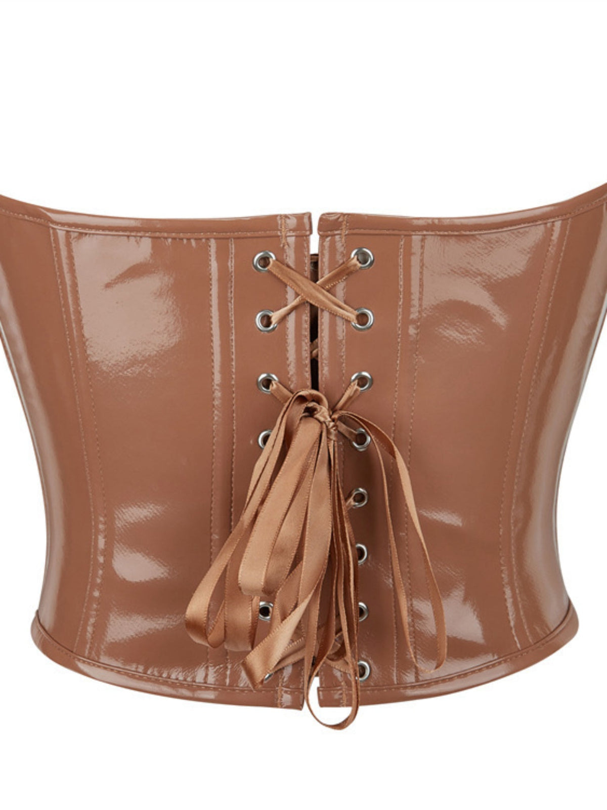 Glossy PU Strapless Waist Trainer Corset
