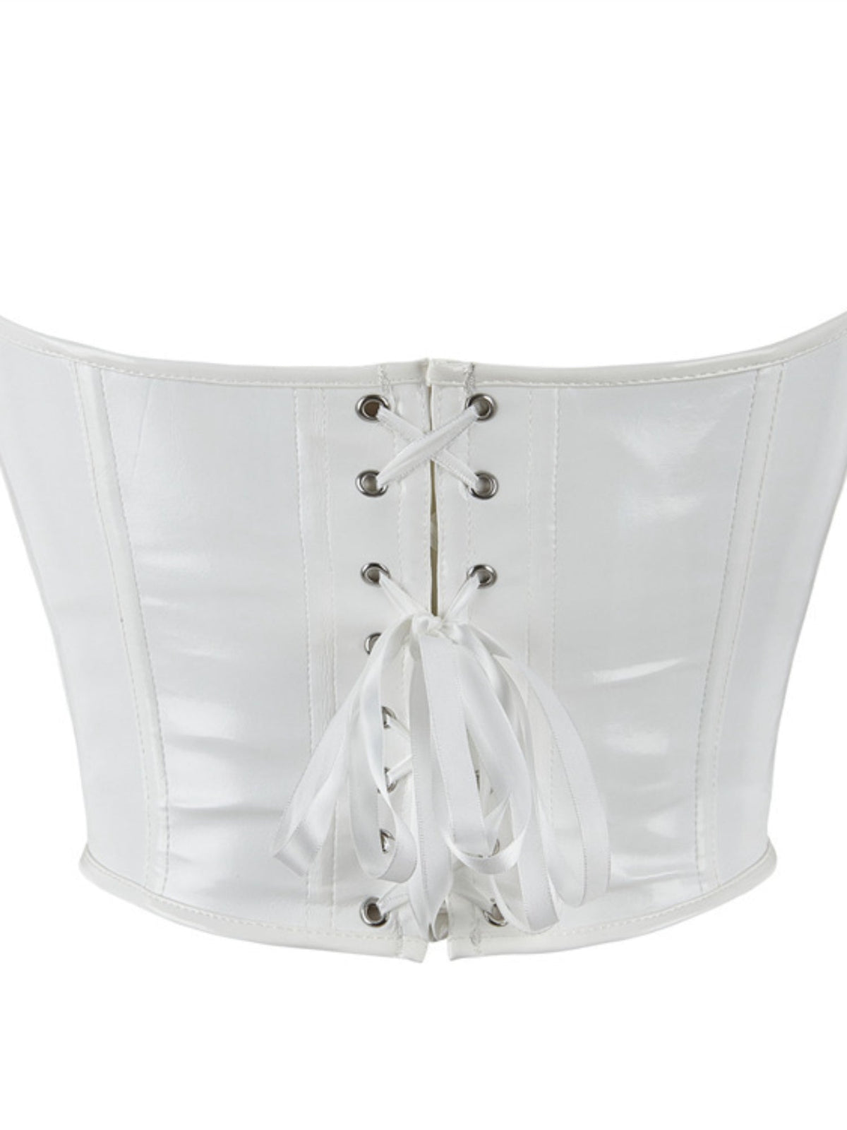 Glossy PU Strapless Waist Trainer Corset