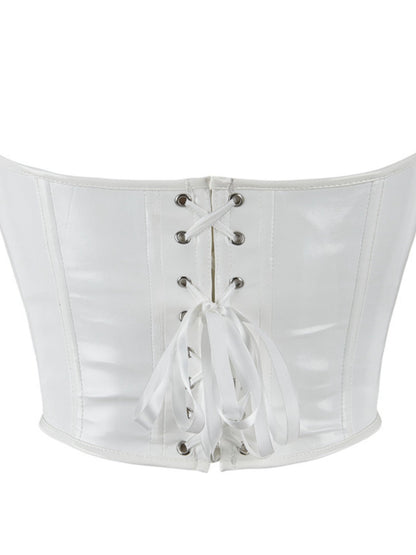 Glossy PU Strapless Waist Trainer Corset