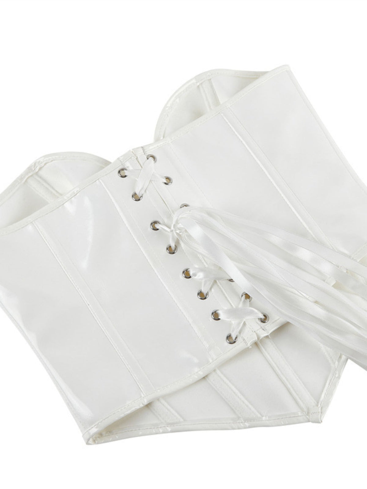 Glossy PU Strapless Waist Trainer Corset