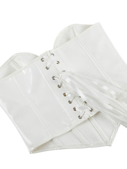 Glossy PU Strapless Waist Trainer Corset