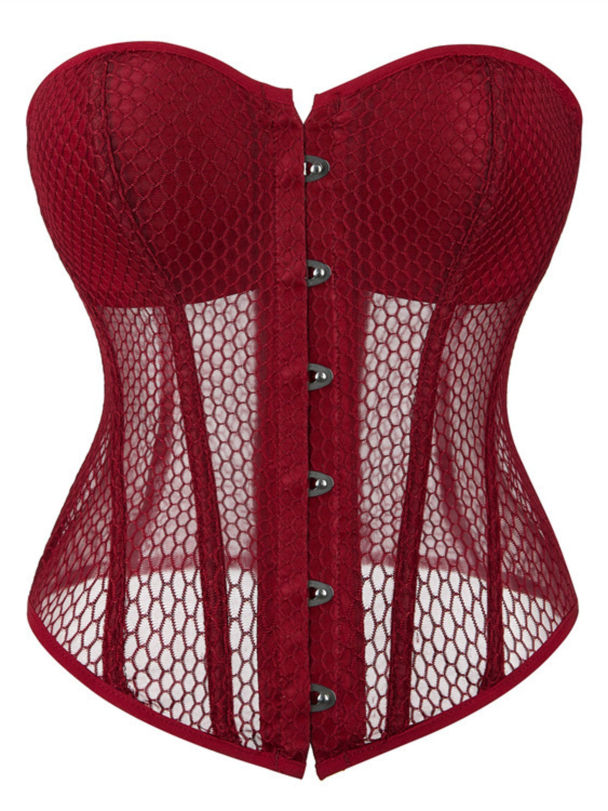 Sheer Mesh Strapless Corset Top