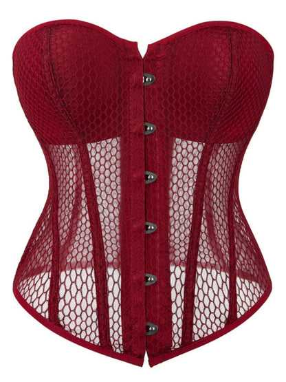 Sheer Mesh Strapless Corset Top