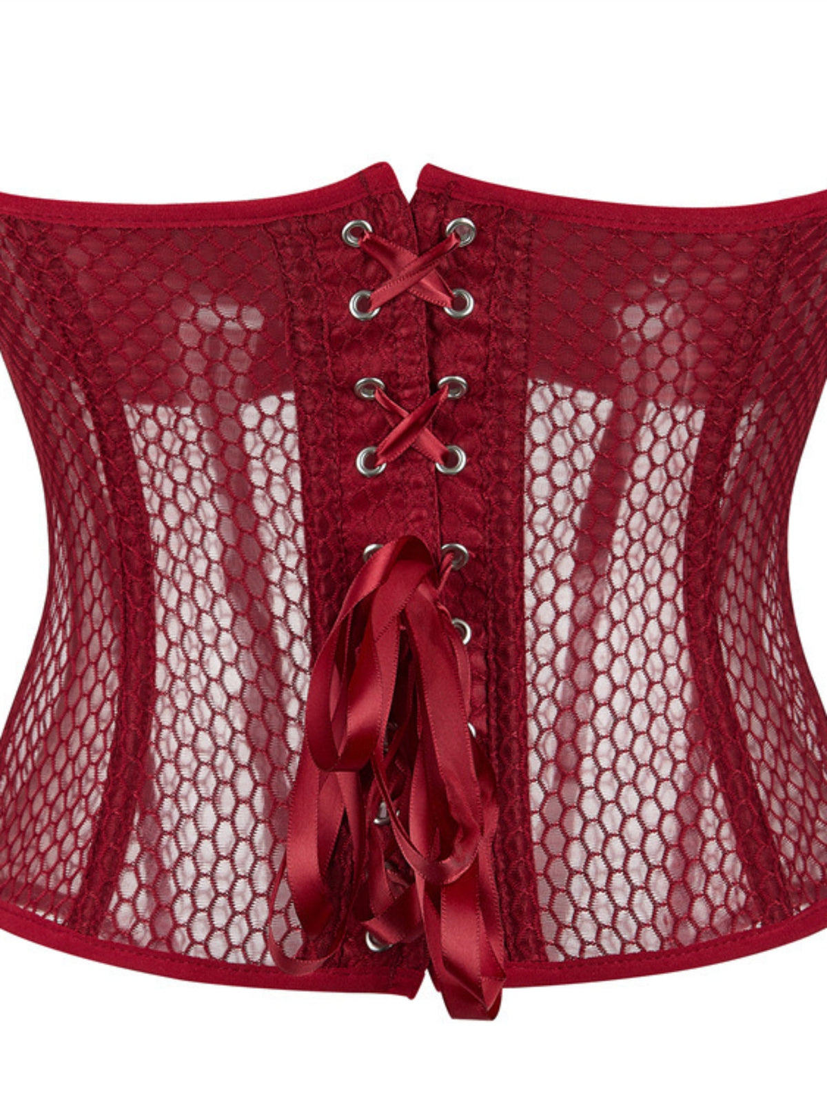 Sheer Mesh Strapless Corset Top