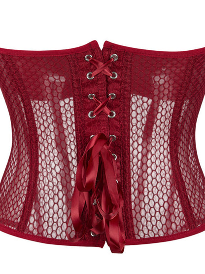 Sheer Mesh Strapless Corset Top