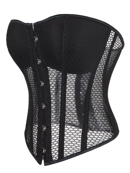 Sheer Mesh Strapless Corset Top