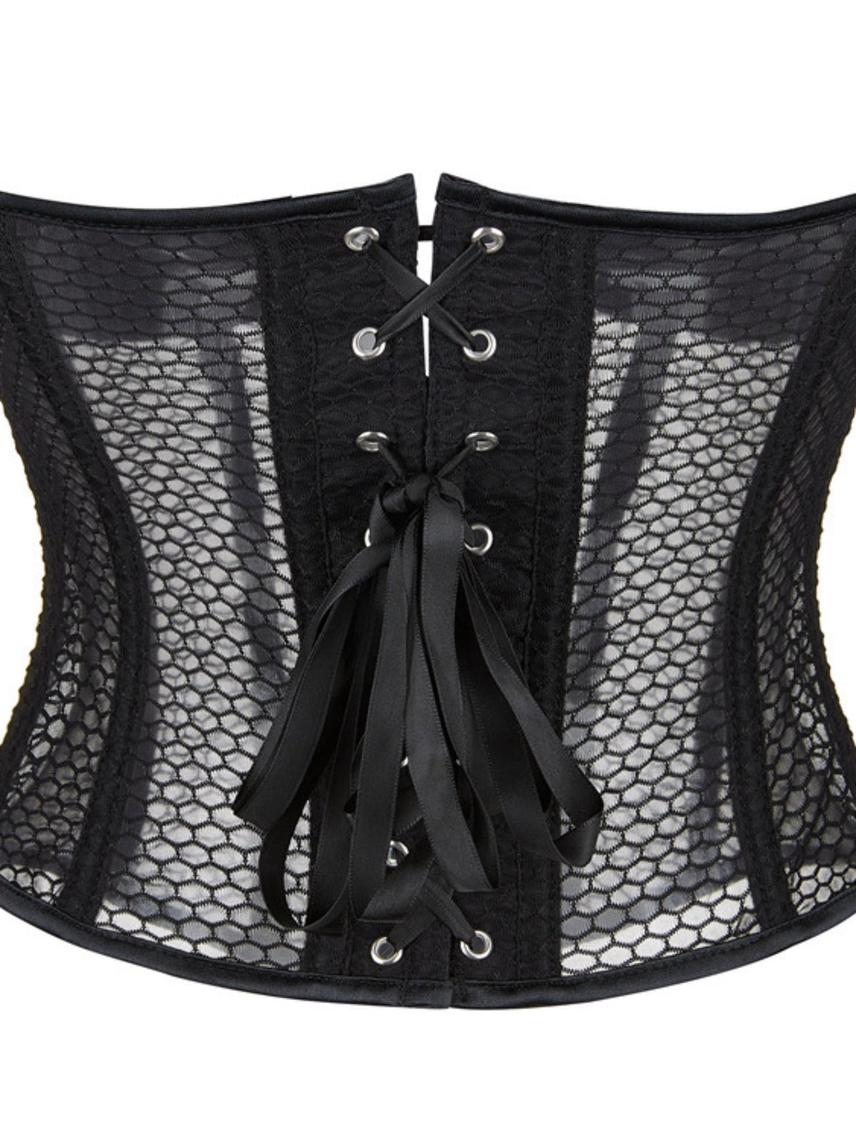 Sheer Mesh Strapless Corset Top