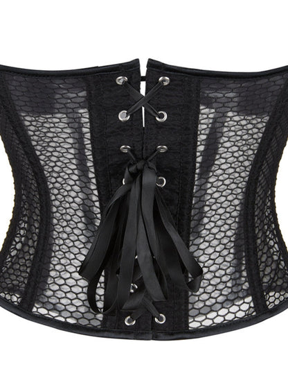 Sheer Mesh Strapless Corset Top