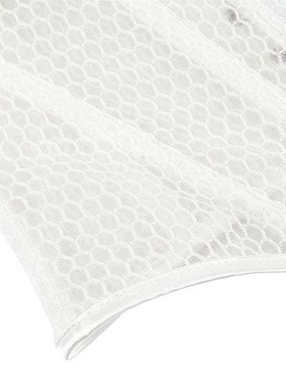 Sheer Mesh Strapless Corset Top