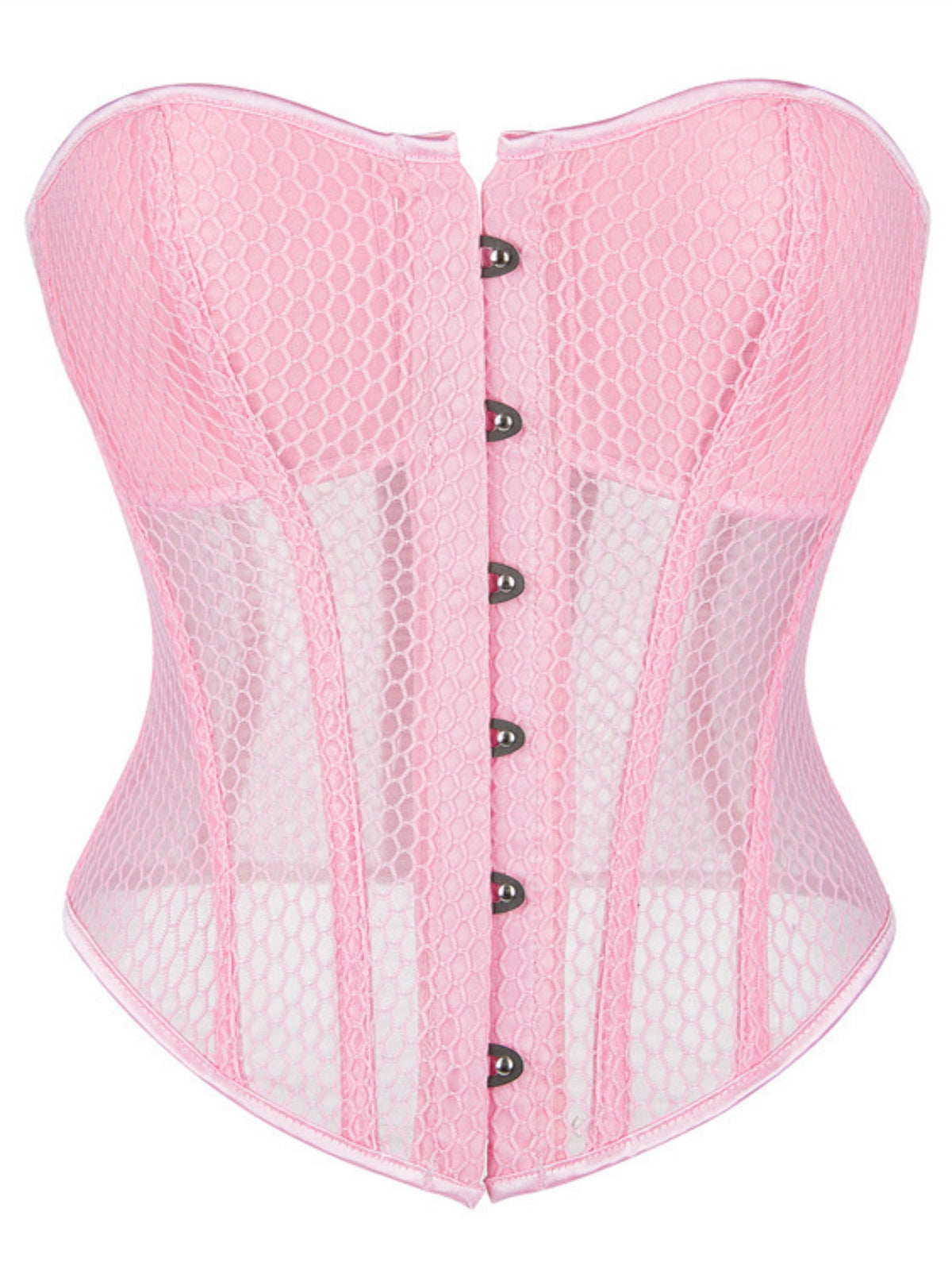 Sheer Mesh Strapless Corset Top