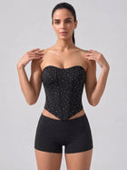 Sparkle Mesh Strapless Sweetheart Corset Top