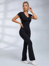 Backless Scrunch Bum Flare Jumpsuit