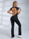 Backless Scrunch Bum Flare Jumpsuit