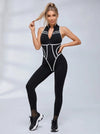 Sexy Contrast Color Stripes Corset Jumpsuit