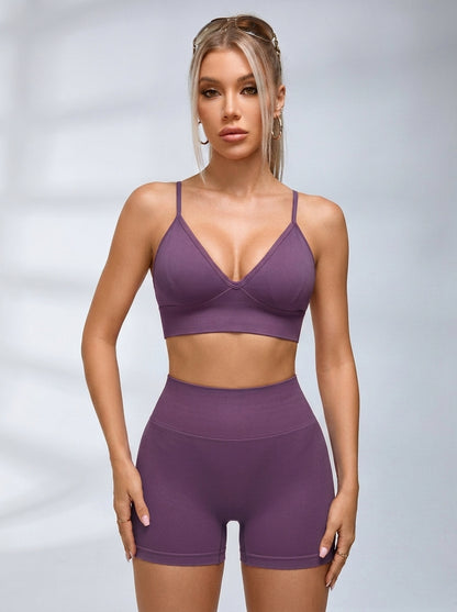 Deep V Collar Backless Sports Bras