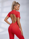 Sexy Backless Zipper Scrunch Bum Jumpsuit