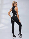 Sexy Contrast Color Stripes Corset Jumpsuit