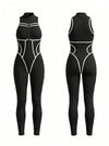 Sexy Contrast Color Stripes Corset Jumpsuit