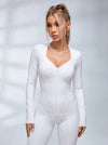 Bauchkontrolle Reißverschluss Po-Push-Up Jumpsuit