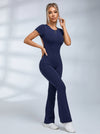 Backless Scrunch Bum Flare Jumpsuit