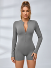 Zipper Backless Scrunch Bum With Pads Romper