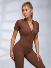 Sexy Backless Zipper Scrunch Bum Jumpsuit