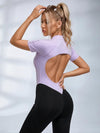 Contrast Color Backless Stitch Zipper Jumpsuit