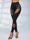 “Stitching Sexy” Cutout Mesh Zipper Leggings
