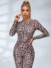 Fashion Leopard Print Backless Jumpsuit