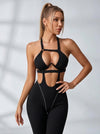 Sexy Contrast Color Stripe Hollow Out Jumpsuit