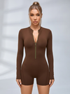 Zipper Backless Scrunch Bum With Pads Romper