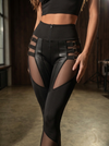 “Stitching Sexy” Cutout Mesh Zipper Leggings