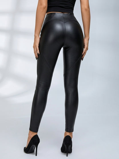 ❤PU Heart-Shape-Hip Leggings