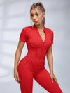 Sexy Backless Zipper Scrunch Bum Jumpsuit