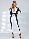 "SciFi Heroine" Zipper Contrast Color PU Short Romper