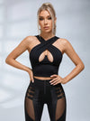 “Stitching Sexy” Cutout Mesh Zipper Leggings