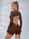 Zipper Backless Scrunch Bum With Pads Romper