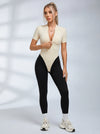 Contrast Color Backless Stitch Zipper Jumpsuit