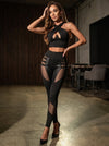 “Stitching Sexy” Cutout Mesh Zipper Leggings