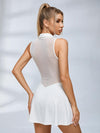 Tennis-Kleid mit halbem Reißverschluss und Mesh-Einsätzen